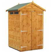 Power 4x4 Apex Secure Garden Shed - Double Door